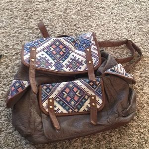 Boho vegan leather backpack